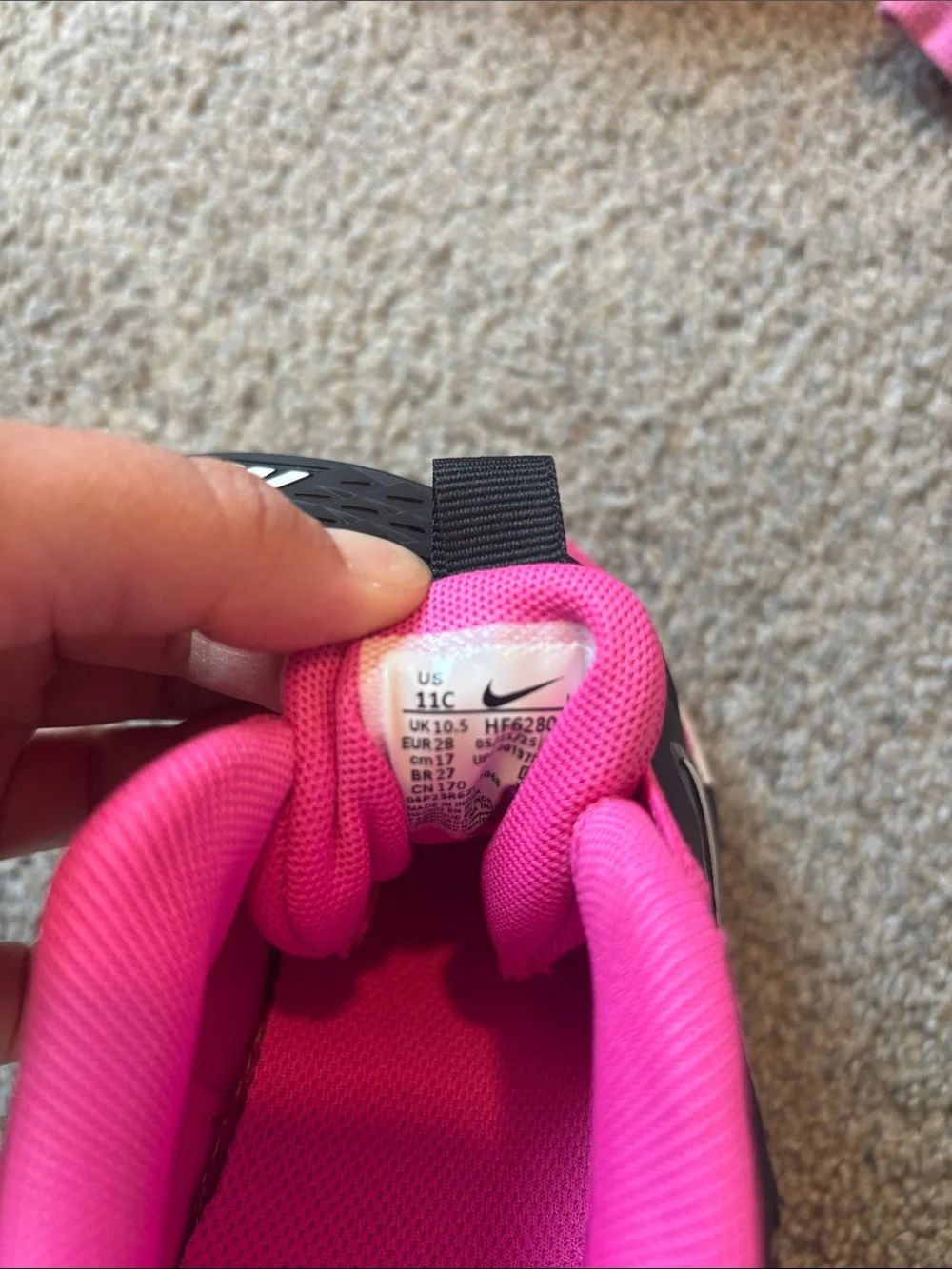NWT Nike Kids Hot Pink and Black Athletic Sneakers